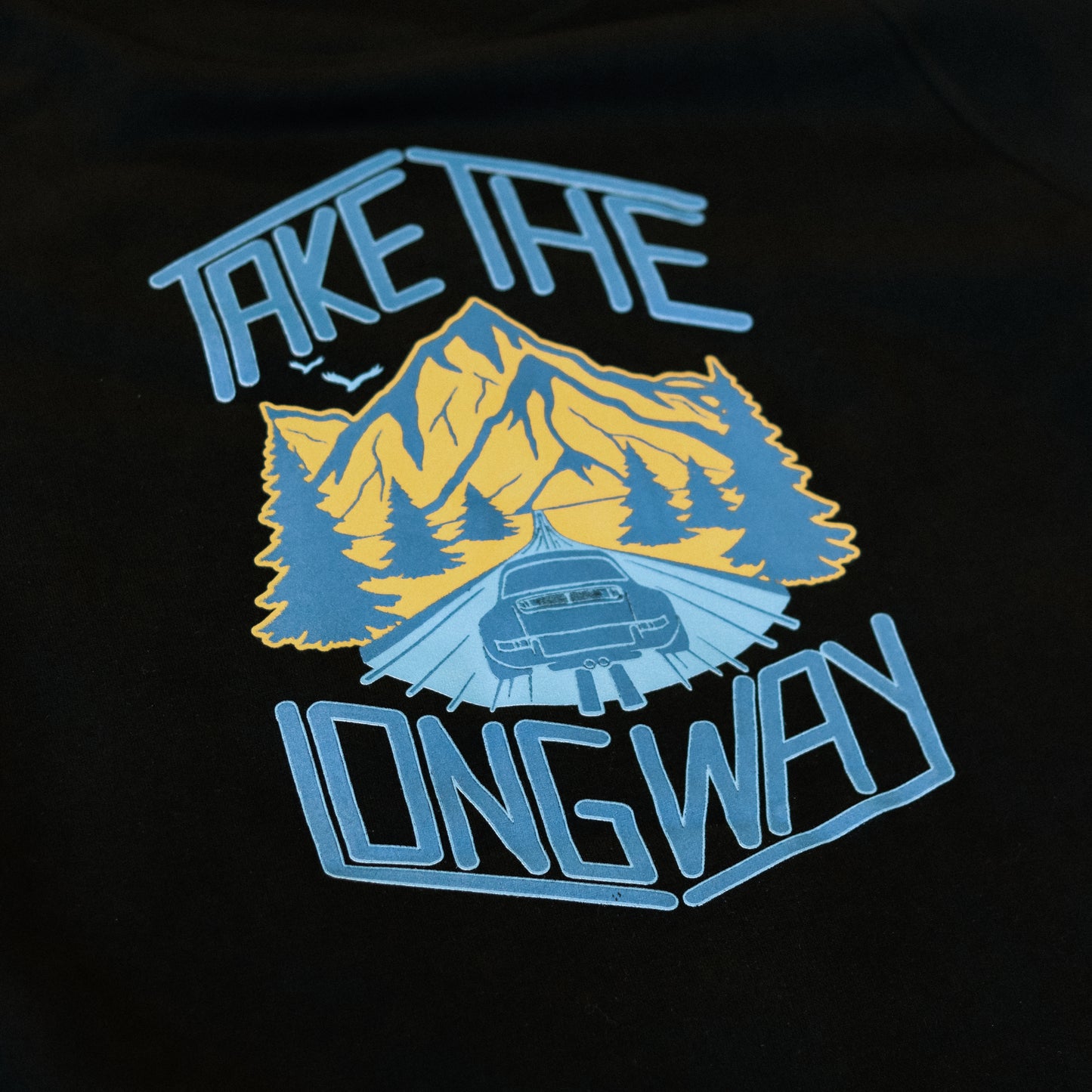 Take The Long Way Women's Cropped Sweatshirt - Black - Driver Focused Apparel