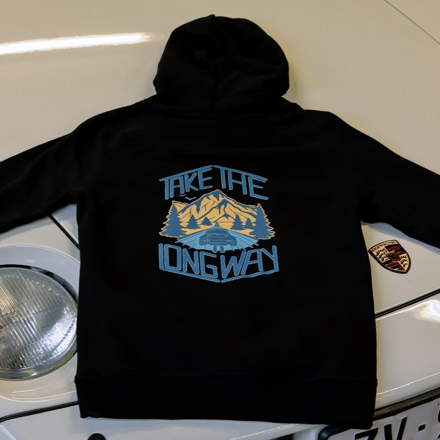 Take The Long Way Men's Hoodie - Black - Driver Focused Apparel