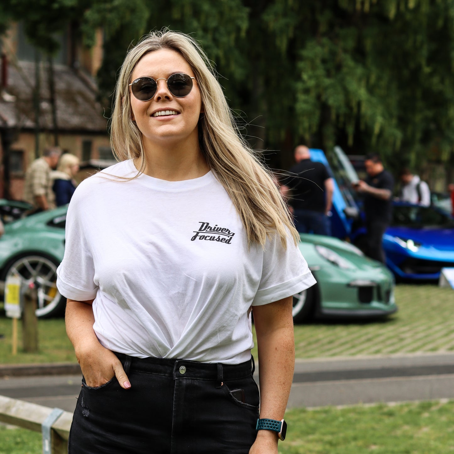 V Piston Women's Tee - White - Driver Focused Apparel