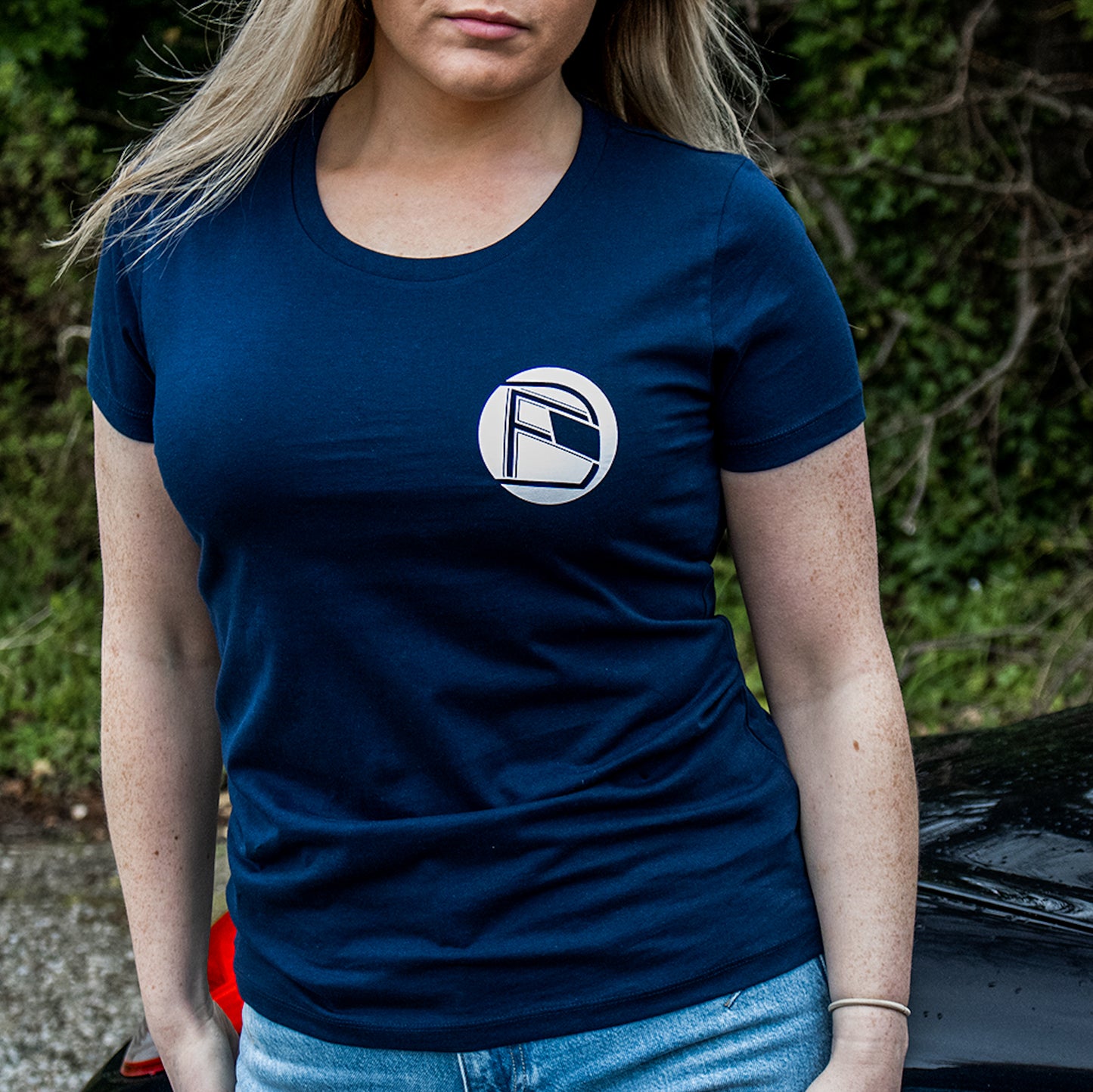 DF Roundel Women's Tee - Navy - Driver Focused Apparel