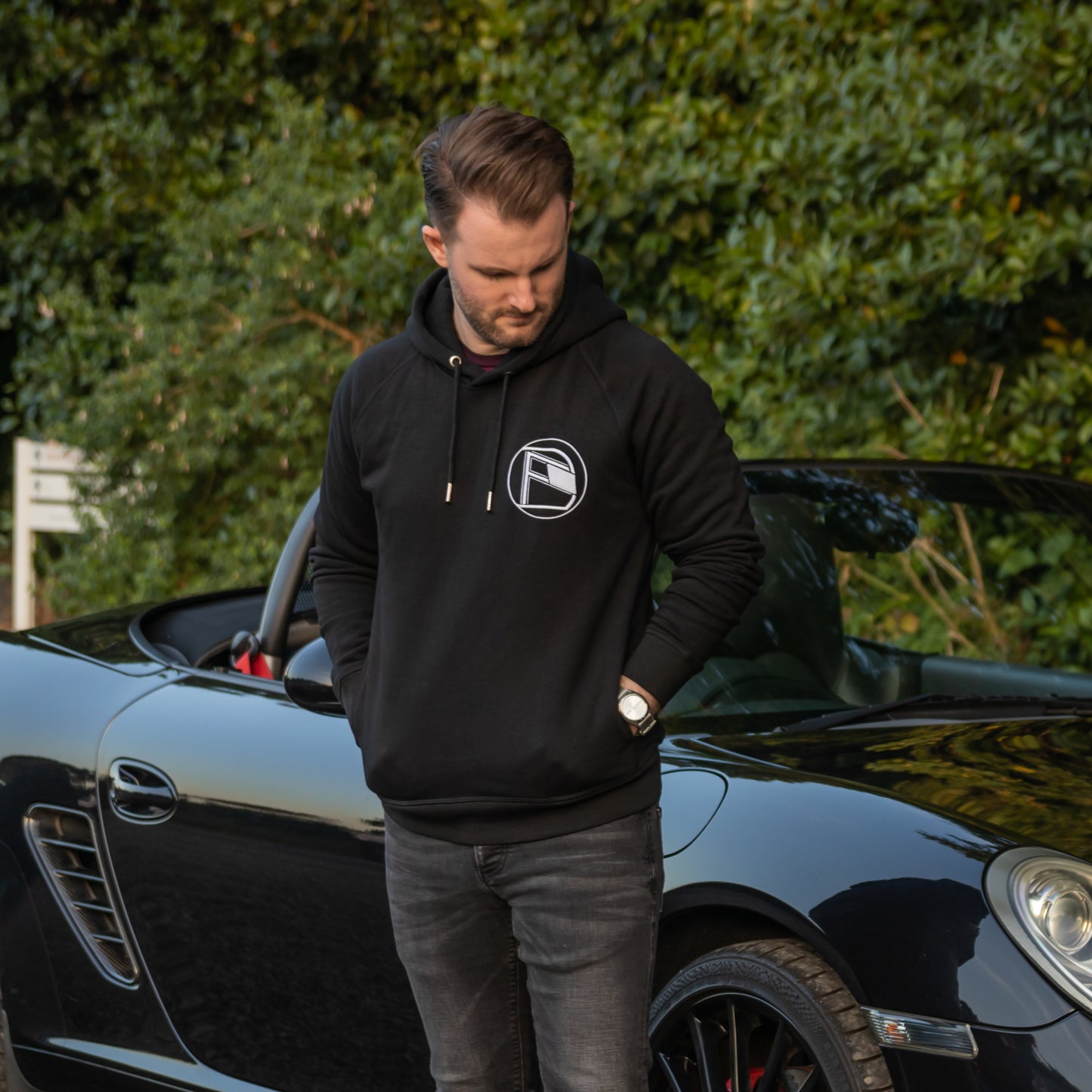 DF Roundel Men's Hoodie - Black - Driver Focused Apparel