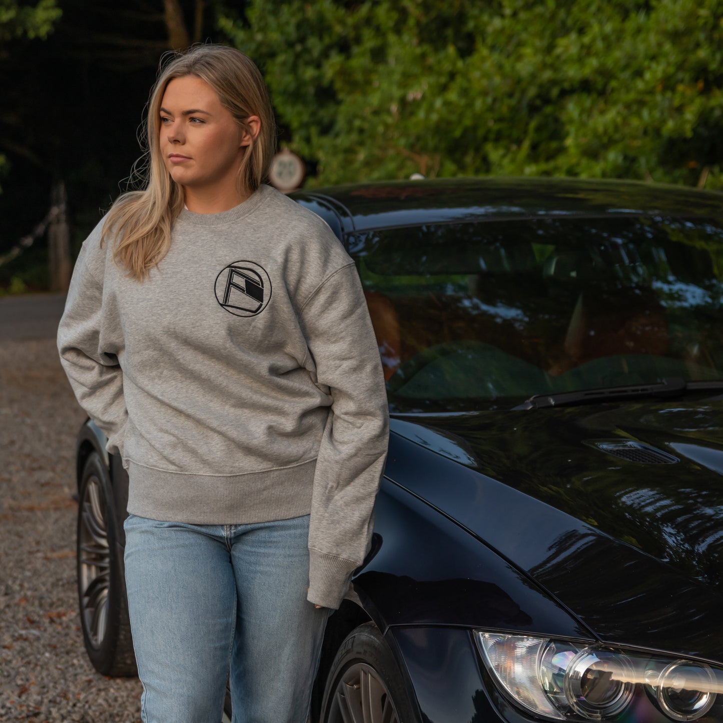 DF Roundel Women's Crew Sweatshirt - Grey - Driver Focused Apparel