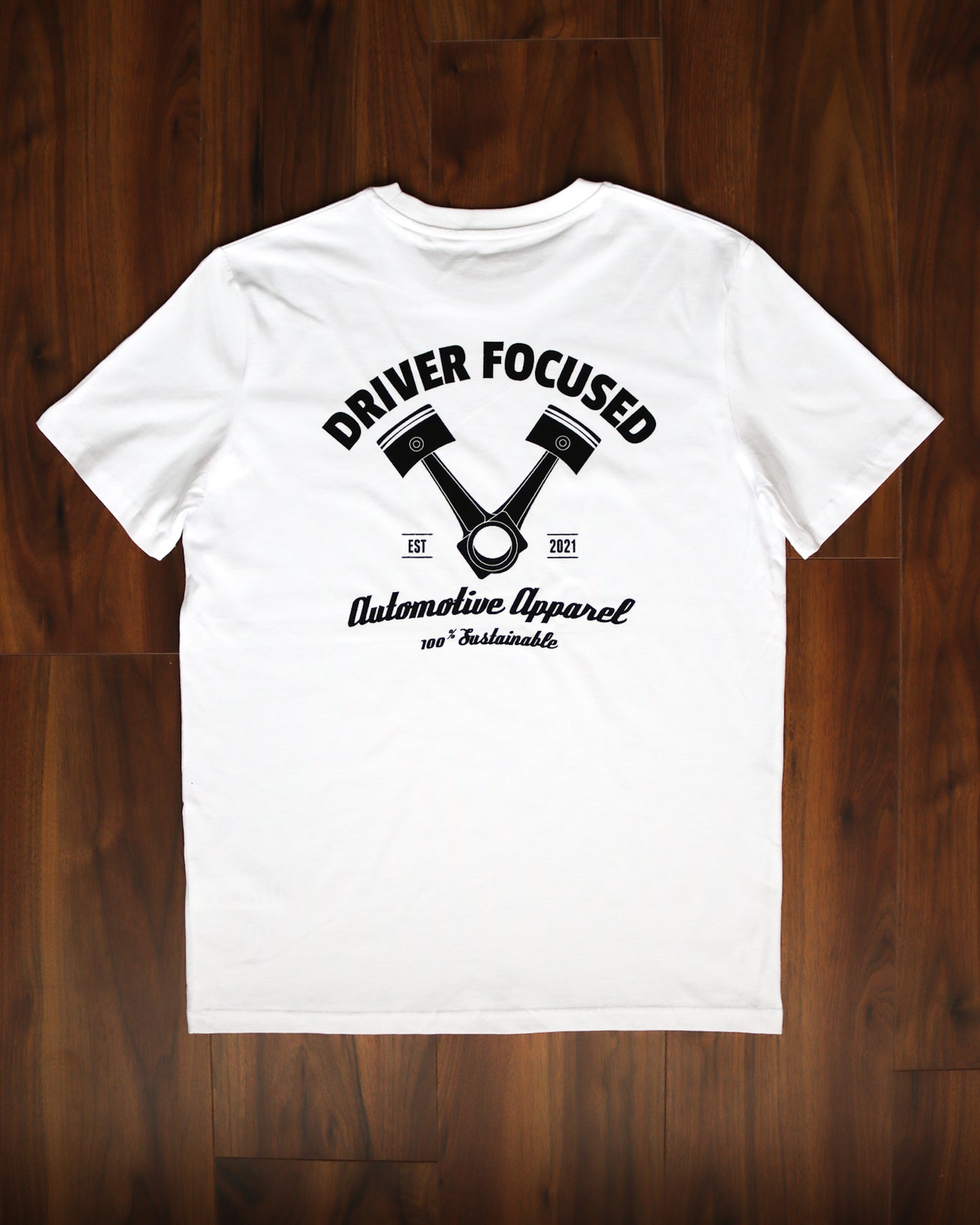 V Piston Men's Tee - White - Driver Focused Apparel