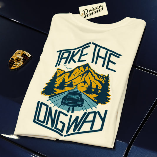 Take The Long Way Men's Tee - White - Driver Focused Apparel